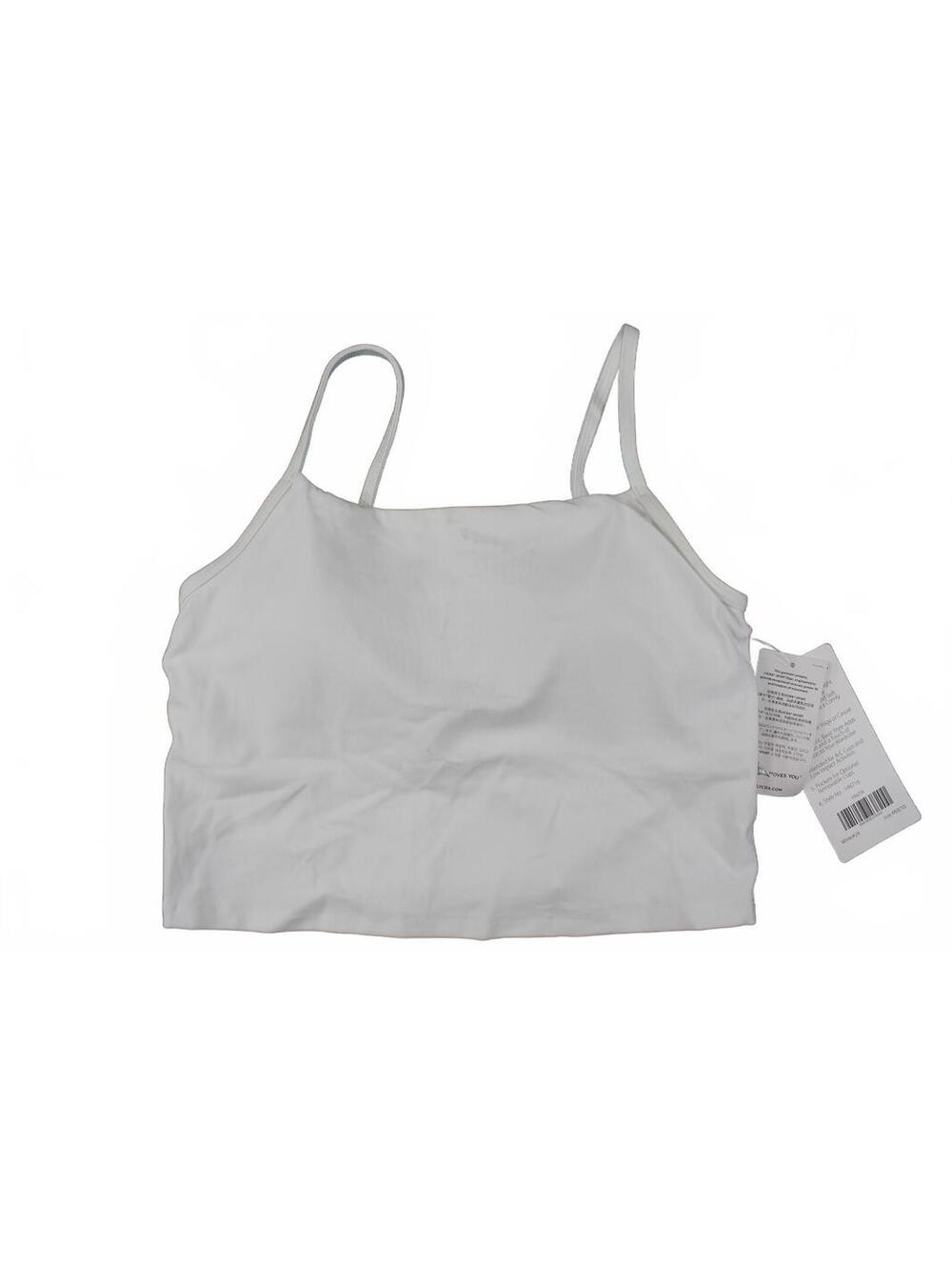 HeyNuts White Sports Cami Top Built-in Bra Tank Medium 8/10